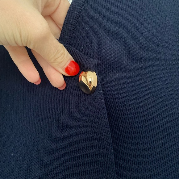 NWT Zara Navy Blue Buttoned Knit Vest - Picture 5 of 8